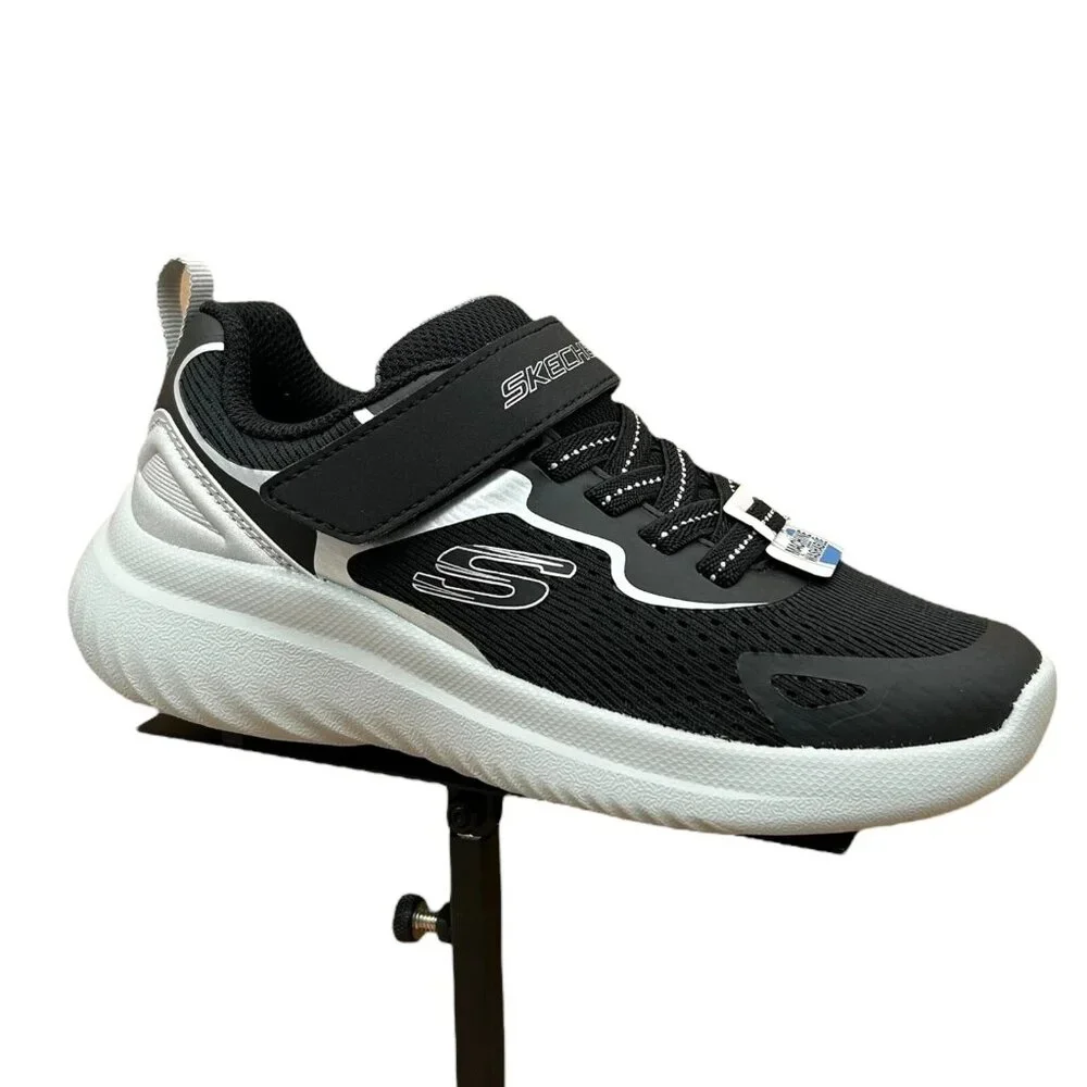 Skechers Little Boys Athletic Slip-on Sneaker Sz 12 Black Gray Lightweight Shoes